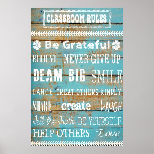 Poster d'accueil et Règles de classe Poster (Devant)