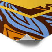 Poster d'accueil Floral bleu Ankara (Coin)