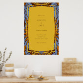 Poster d'accueil Floral bleu Ankara (Cuisine)