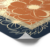 Poster d'accueil Mariage floral doré (Coin)