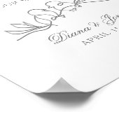 Poster d'accueil minimaliste du Mariage moderne (Coin)