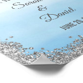 Poster d'accueil Ombre Blue et Silver Mariage Impr (Coin)