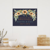 Poster d'accueil personnalisé en aquarelle fleurie (Cuisine)