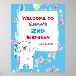Poster d'accueil pour la fête d'anniversaire de l'