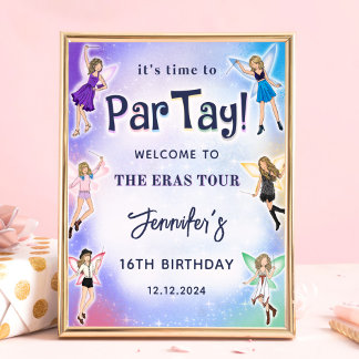 Poster d'accueil pour la fête d'anniversaire Eras