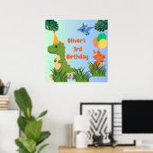 Poster d'accueil pour l'anniversaire de Dinosaur - (Bureau à domicile)