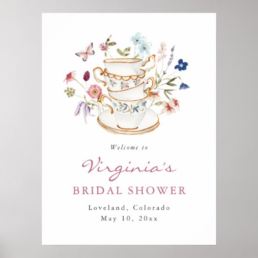 Poster d'accueil pour le thé nuptial (Devant)