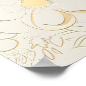 Poster d'accueil vintage Floral Gold Mariage (Coin)