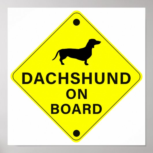 Poster Dachshund à bord Funny Dog Bumper (Devant)