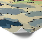 Poster Dachshund Abstrait à Woods (Coin)