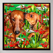 Poster Dachshund Art (Devant)