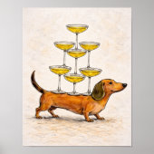 Poster Dachshund art | funny dog illustration (Devant)