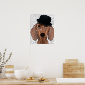 Poster Dachshund avec Casquette Black Bowler (Cuisine)