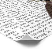 Poster Dachshund avec chapeau bleu et moustache bleue (Coin)