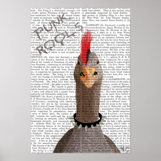 Poster Dachshund avec chapeau bleu et moustache bleue (Devant)