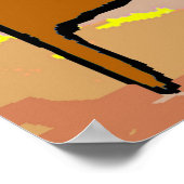 Poster Dachshund avec femme abstraite (Coin)