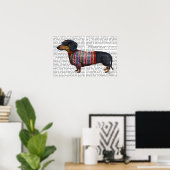 Poster Dachshund Avec Sweat Laineux (Bureau à domicile)