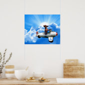 Poster "Dachshund Aviator" de Zermeno (Cuisine)