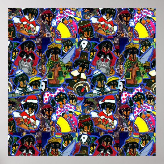 Poster Dachshund Cartoons (Devant)