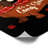 Poster Dachshund Chien Cher Père Noël C'est Une Longue Hi (Coin)