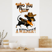 Poster Dachshund Chien Cowboy Wiener Funny (Cuisine)