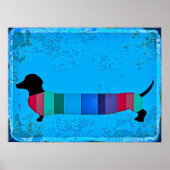 Poster Dachshund, chien de saucisse d'art Abstrait (Devant)