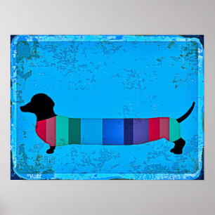 Poster Dachshund, chien de saucisse d'art Abstrait