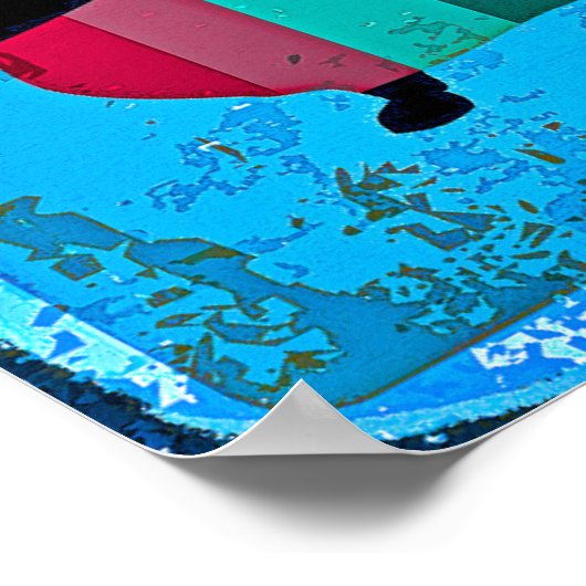 Poster Dachshund, chien de saucisse d'art Abstrait (Coin)