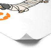 Poster Dachshund Chien Halloween Candy Corn Pleine lune (Coin)