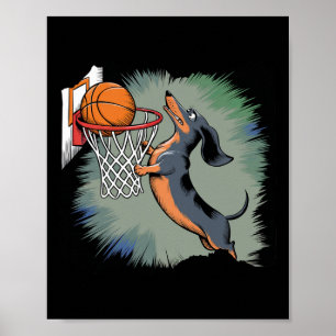 Poster Dachshund Chiweenie Wiener Dog Jouant Squelette Am