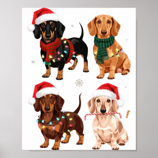 Poster Dachshund Christmas Dog Mom Lover Xmas Gift (Devant)