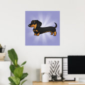 Poster Dachshund de dessin (manteau lisse) (Bureau à domicile)