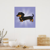 Poster Dachshund de dessin (manteau lisse) (Cuisine)