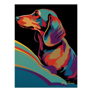 Poster Dachshund Dog 003 - Bruno Pokopen
