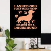Poster Dachshund Est Mon Vrai Ami (Bureau à domicile)