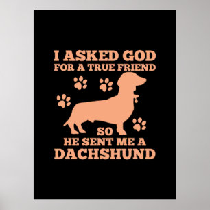 Poster Dachshund Est Mon Vrai Ami