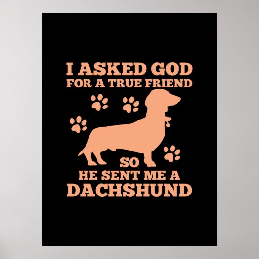 Poster Dachshund Est Mon Vrai Ami (Devant)