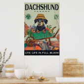 Poster Dachshund Gardening amusant citations cadeaux (Cuisine)
