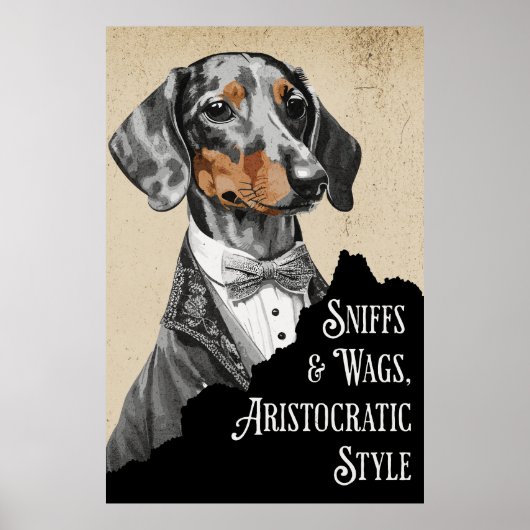 Poster Dachshund Gentleman de l'époque victorienne (Devant)