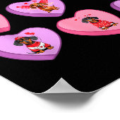 Poster Dachshund Hearts Candy Valentines Weiner Dog Pet L (Coin)