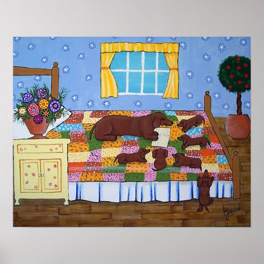 Poster Dachshund Histoire Temps Imprimer (Devant)