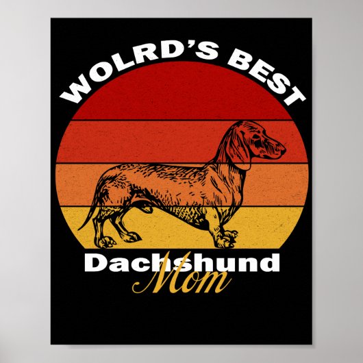Poster Dachshund - La meilleure maman Dachshund du monde (Devant)