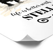 Poster Dachshund Life est meilleur avec le nom de chien p (Coin)