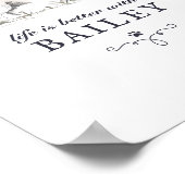 Poster Dachshund Life est meilleur avec le nom de chien p (Coin)