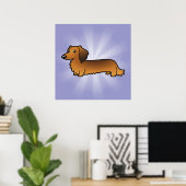 Poster Dachshund (lounghair) (Bureau à domicile)