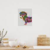 Poster Dachshund & Lunettes Rainbow Splash (Cuisine)