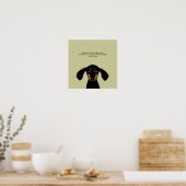 Poster Dachshund mignon avec citation de Josh Billings (Cuisine)