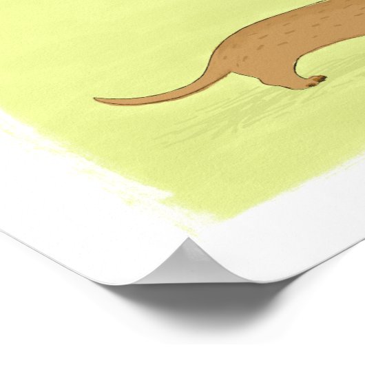 Poster Dachshund Mistletoe Kiss - Wiener Chien Noël (Coin)