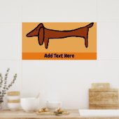 Poster Dachshund, modifier le texte, (Cuisine)