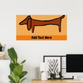 Poster Dachshund, modifier le texte, (Bureau à domicile)